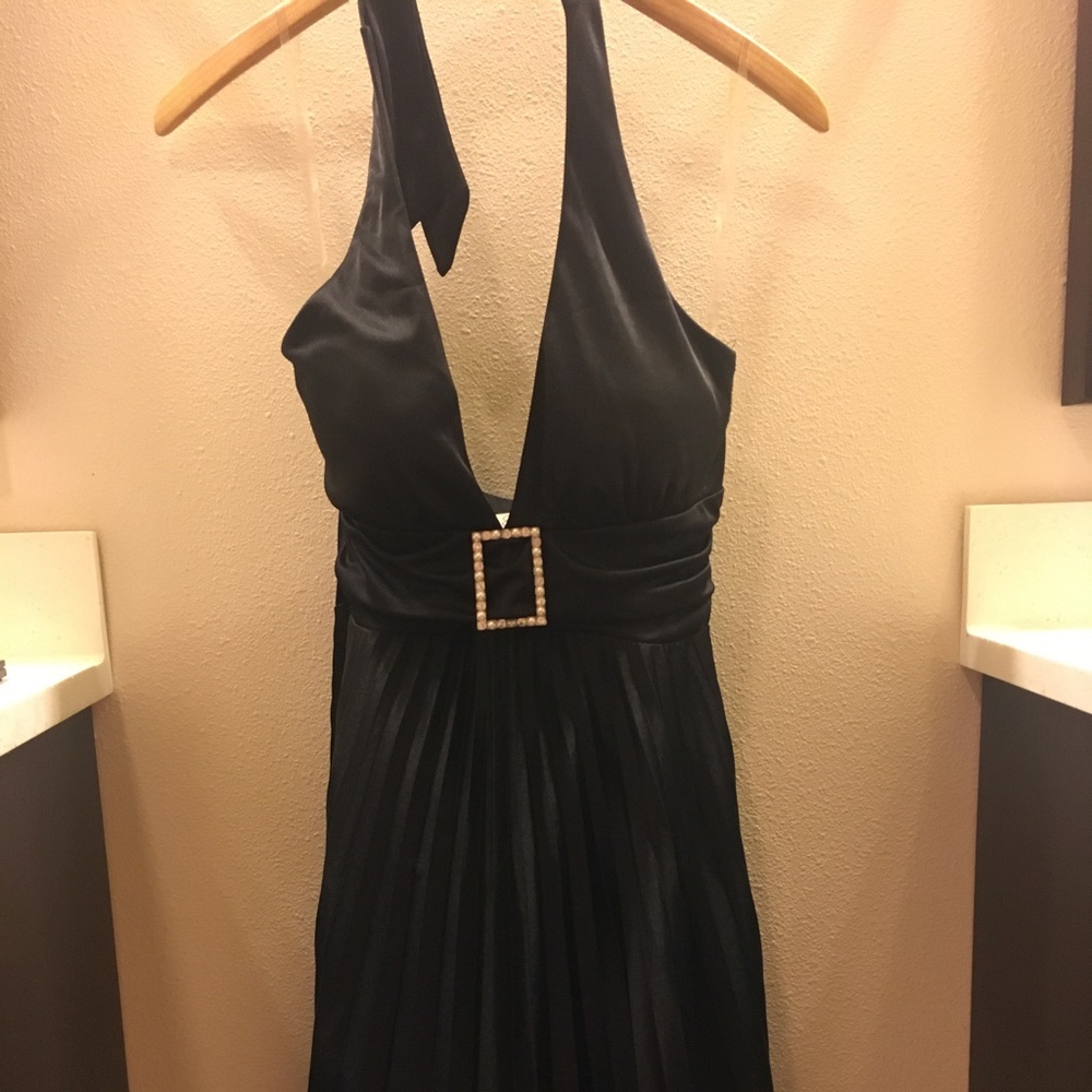 Black halter dress